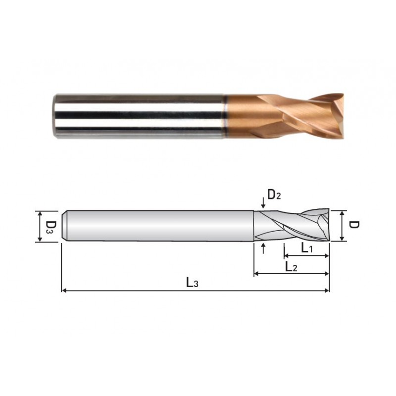 Frez VHM DIN 327 Ø12,0 AlTiN 70-75 HRC